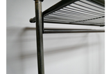Black Metal Industrial Pipe Style Distressed Coat Rack Bench Shelf Unit