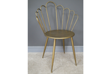 Pair of Antiqued Gold Metal Vintage Style Petal Chairs