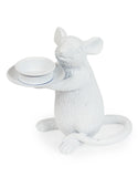 Large Pair of White Mouse Mice Tea Light Holders 15 cm High