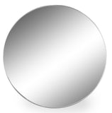Round Brushed Silver Wall Mirror 70.7 cm Diameter x 4 cm Deep