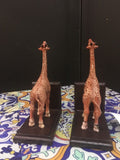 Cast Iron Antiqued Pair of Giraffe Bookends 19 x 13 x 9 cm each