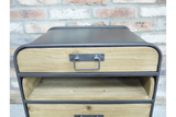 Industrial Style Metal & Wood Cabinet Chest of 3 Drawers H 55 x W 48 x D 38 cm