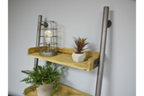 Ladder Shelf Display Unit Wood & Metal Industrial Style