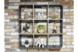 Large Square Shelf Unit Wall Mounted 90 cm Square Metal Wood Industrial