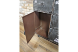 Industrial Style Distressed Black Metal Cabinet Cupboard