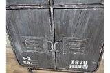 Industrial Style Distressed Black Metal Cabinet Cupboard