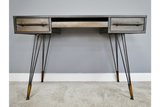 Retro Industrial Style Distressed Metal Desk with 3 Drawers  81 x 120 x 54 cm