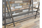 Industrial Console Table Galvanised Metal Top With Basket Storage 120 cm Wide