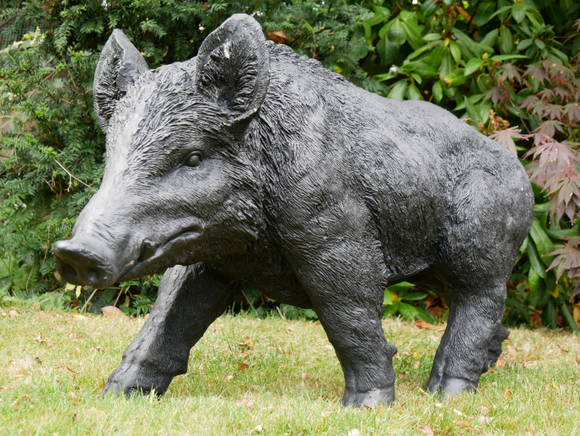 Large Black Wild Boar Pig Garden Ornament Outdoor Or Indoor 100 cm Long
