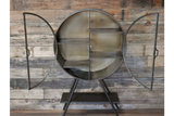 Industrial Style Distressed Grey Metal  Glazed Round Display Cabinet Cupboard - Due February 2021