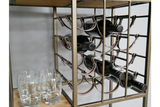 Metal & Wood Bar Drinks Wine Shelf Unit 180 x 58 x 30 cm