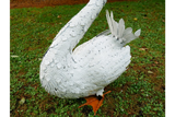 Large White Metal Swan Garden Ornament Outdoor Or Indoor 100 cm High