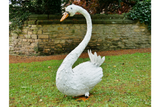 Large White Metal Swan Garden Ornament Outdoor Or Indoor 100 cm High