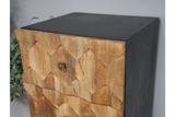 Iron & Mango Wood Wood Tallboy Honeycomb Chest of Drawers 126 x 48 x 38 cm