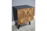 Iron & Mango Wood Wood Honeycomb Chest of Two Drawers 59 x 46 x 39 cm