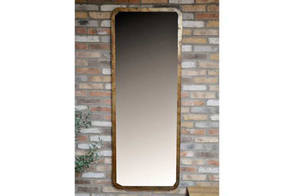 Burnt Gold Metal Frame Wall Mirror 180 x 68 cm