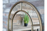 Large Gold Metal Arch Window Wall Mirror 180 cm High