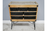 Metal & Wood Storage Collectors Cabinet Industrial Vintage Style - Due end February