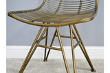 2 x Metal Wire Style Chairs Old Gold Industrial Style - Due October
