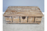 Limed Mango Wood Trunk Coffee Side Occasional Storage Table 133 cm Wide