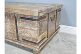 Limed Mango Wood Trunk Coffee Side Occasional Storage Table 133 cm Wide