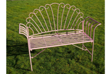 Pink Metal Garden Bench 125 cm Wide