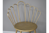 Pair of Antiqued Gold Metal Vintage Style Petal Chairs