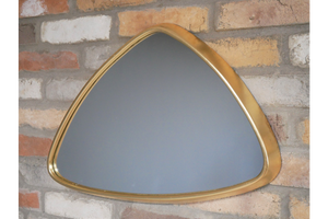 Triangular Gold Frame Wall Mirror