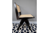 Black Wood & Rattan Retro Vintage Style Chair 81 x 46 x 52 cm - Due this month