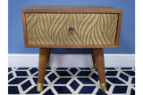 Pair of Mango Wood and Brass Bedside Cabinets 51 x 50 x 41 cm