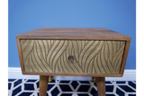 Pair of Mango Wood and Brass Bedside Cabinets 51 x 50 x 41 cm