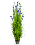 Artificial Ornamental Grass in Galvanised Pot Faux Botanical 185 cm Tall