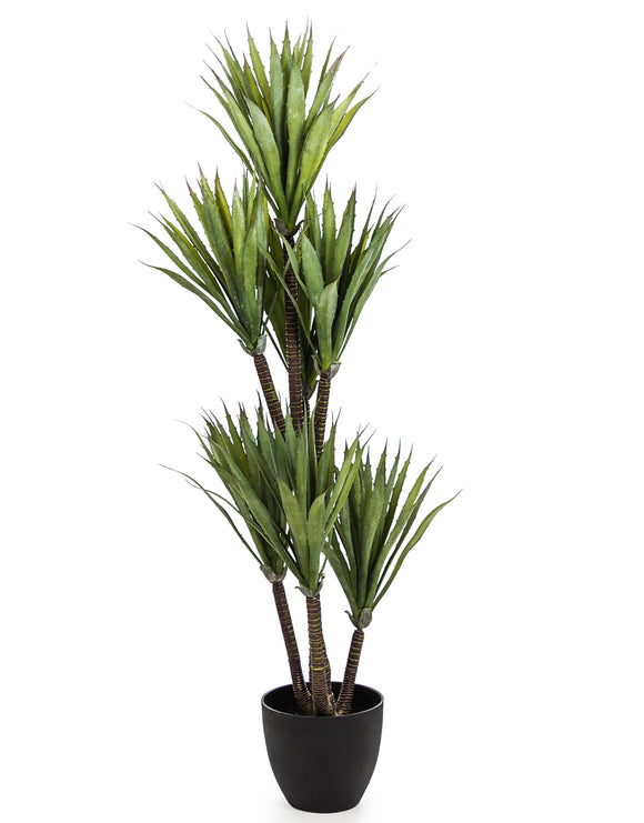 Large Artificial Plant Yucca Tree in Black Pot Faux Botanical 110 cm Tall