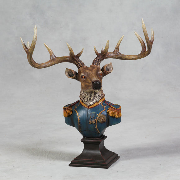 Large Gentry Stag Head Bust on Square Base 63 x 52 x 36 cm
