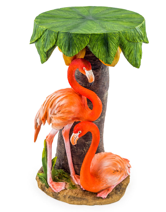 Side / Bedside Table Pair of Flamingo s Under Palm Tree 54 cm High