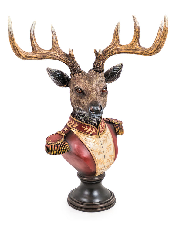 Gentry Stag Head Bust on Round Base 33 x 49.5 x 25.5 cm