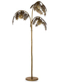 Large Antiqued Gold Metal Palm Leaf Floor Lamp 186 cm High x 96 cm x 96 cm - Due October