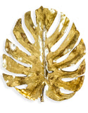 Large Distressed Gold Monstera Leaf Wall Decor Hanging