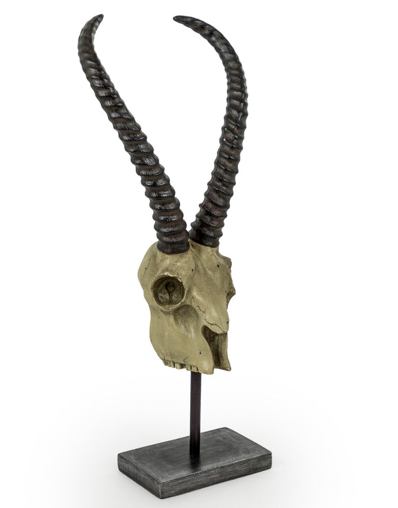 Antelope Skull on Stand Statue Lifelike Repro Decorative  59 x 25 x 15.5 cm