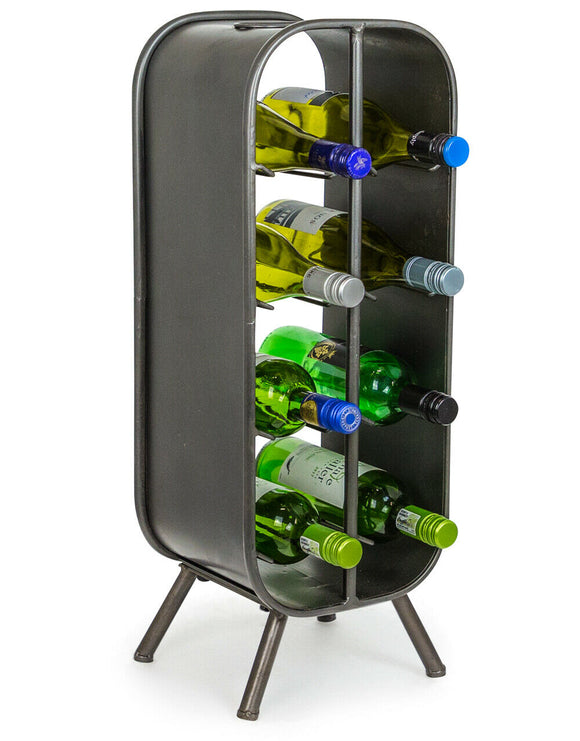Industrial Style Grey Metal 8 Bottle Wine Rack 68 cm High - Due March 2022