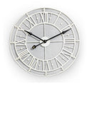 Large Antiqued Cream Metal Skeleton Clock - 76 CM Diameter - NEW