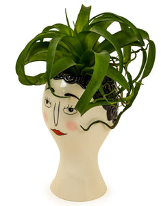 Ceramic Doodle Woman Face Plant Pot / Vase