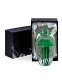 Hand Blown Green Jellyfish Glass Paperweight with Gift Box 13.5 cm High New