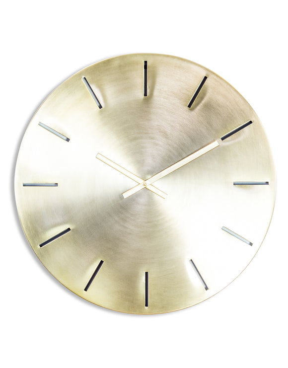 Large Contemporary Brushed Brass Wall Clock 61 cm Diameter