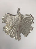 Silver Nickel Finish Ginkgo Leaf Side Table 55 cm High x 44 cm Wide x 41 cm Deep