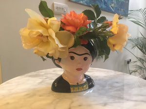 Frida Kahlo Kitch Style Ceramic Pot / Vase 14.4 cm High