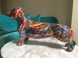 Psychedelic Sausage Dog Dachshund Figure Ornament