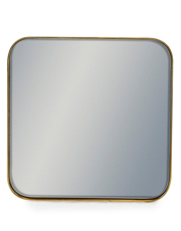 Square Brushed Gold Wall Mirror 40.5 cm x 40.5 cm x 4 cm Deep