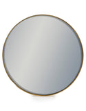 Round Brushed Gold Wall Mirror 40.5 cm Diameter x 4 cm Deep