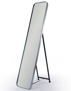 Brushed Silver Frame Cheval Dressing Mirror 150.5 x 30.5 cm - Due March